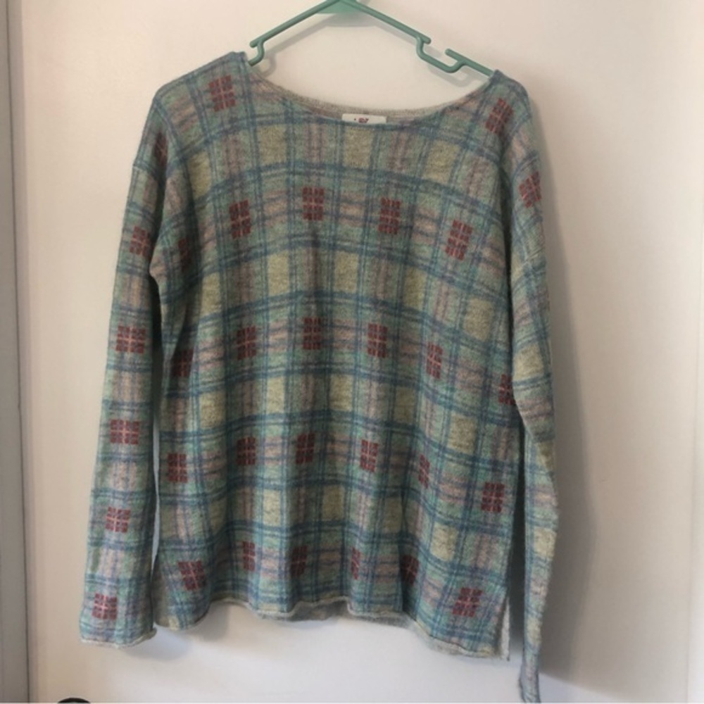 Vineyard Vines Soft Wool Plaid Long Sleeve Sweater Small